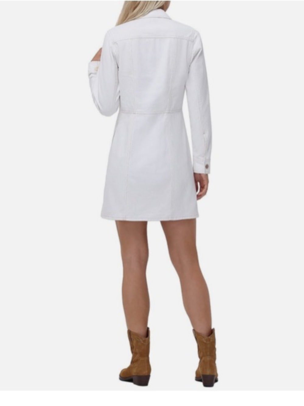 Frye White Long-Sleeve Button-Front Dress - Picture 4 of 6
